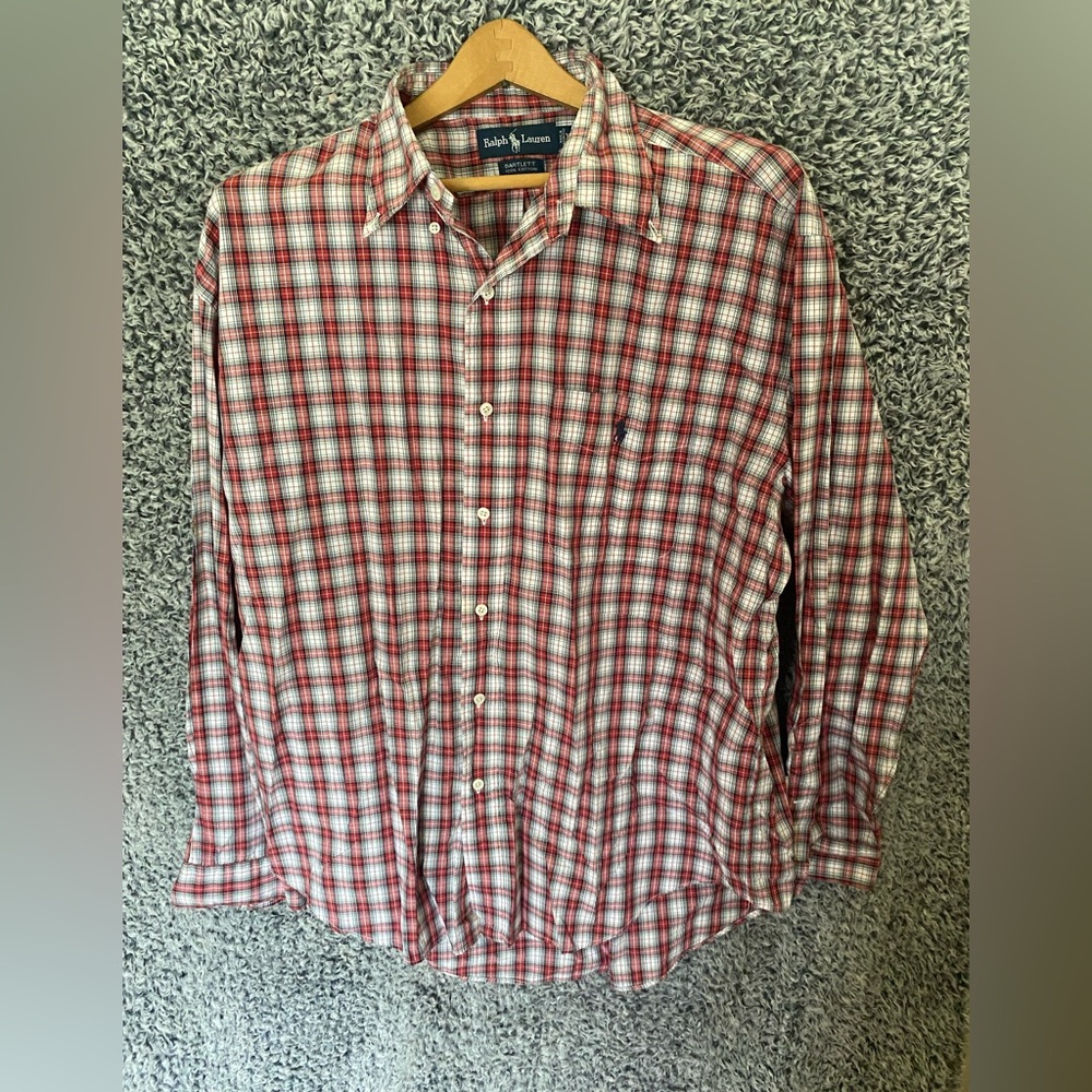 Ralph Lauren Bartlett Plaid Button Down Shirt Size XL